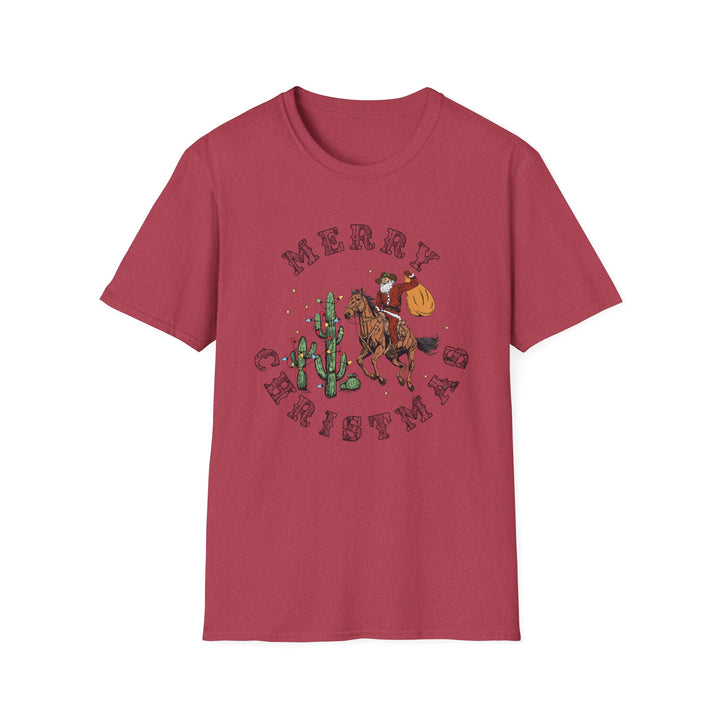 Merry Christmas Cowboy Santa - Unisex Softstyle T-Shirt