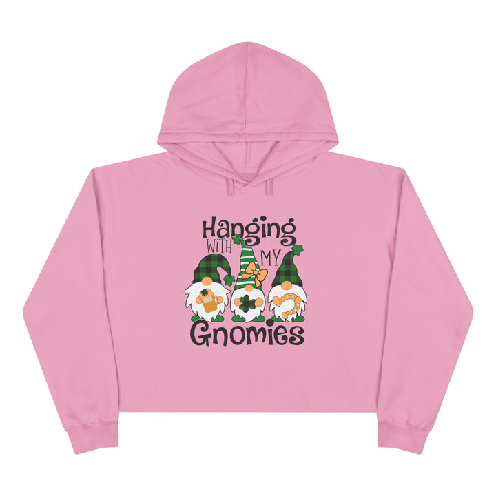 St. Patricks Day Gnomes- Crop Hoodie