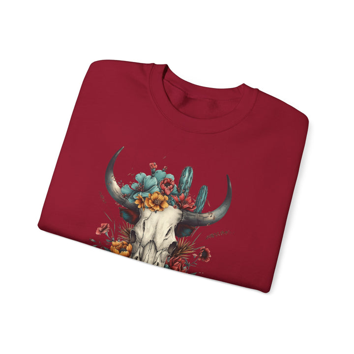 Bright And Flowery Skull - Unisex Heavy Blend™ Crewneck Sweatshirt