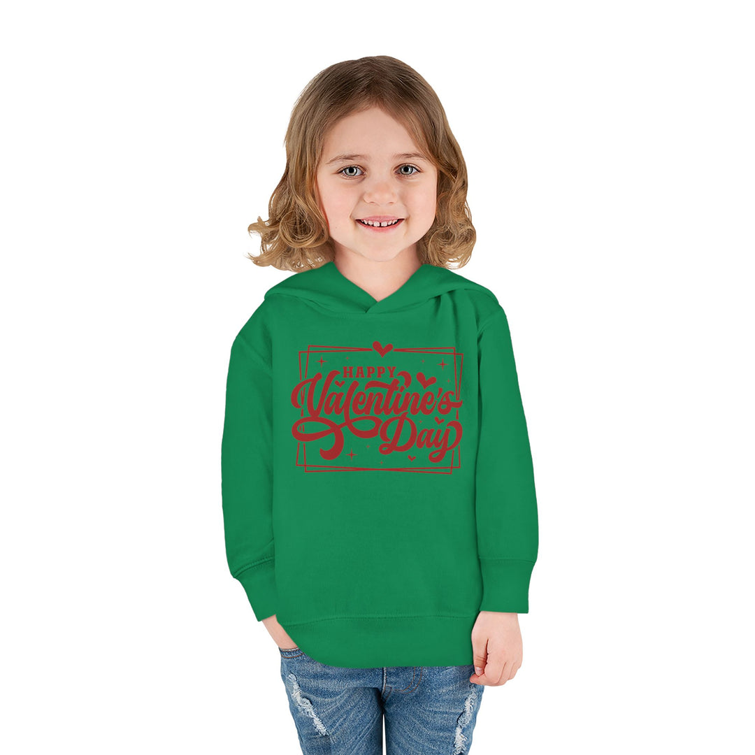 Happy Valentine's Day W/Hearts - Toddler Pullover Fleece Hoodie