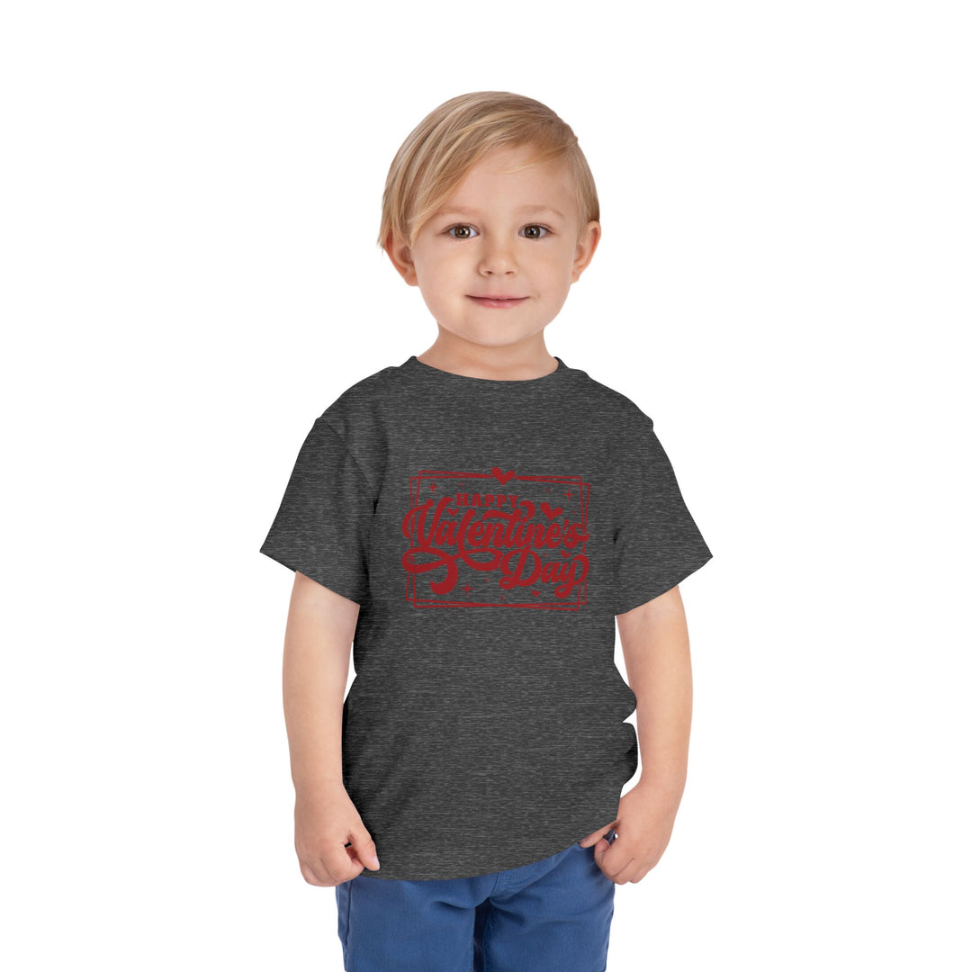 Happy Valentine's Day W/Hearts - Toddler Short Sleeve Tee
