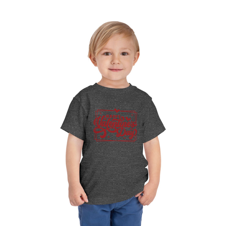 Happy Valentine's Day W/Hearts - Toddler Short Sleeve Tee