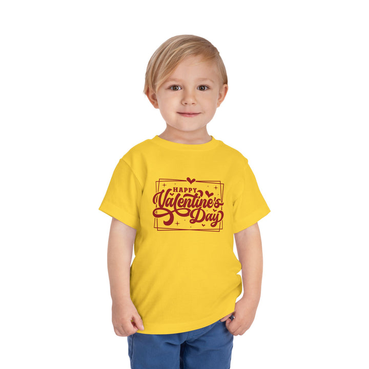 Happy Valentine's Day W/Hearts - Toddler Short Sleeve Tee
