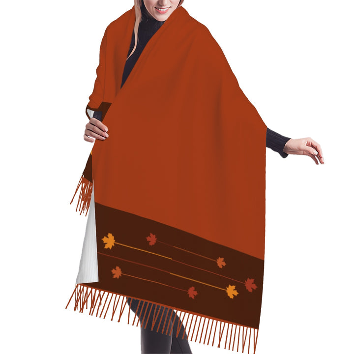 Fall Leaves -Fringed Scarf