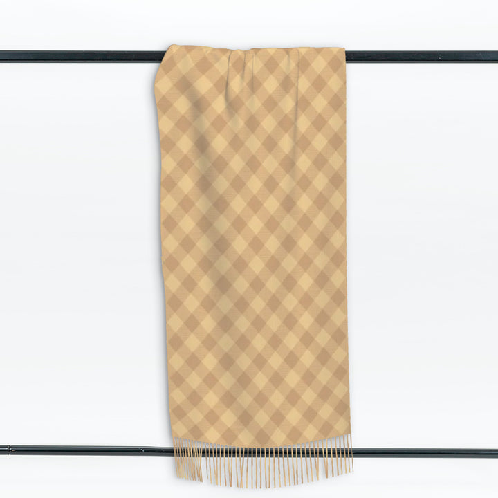 Fall Plaid - Warm Fringed Scarf for Women