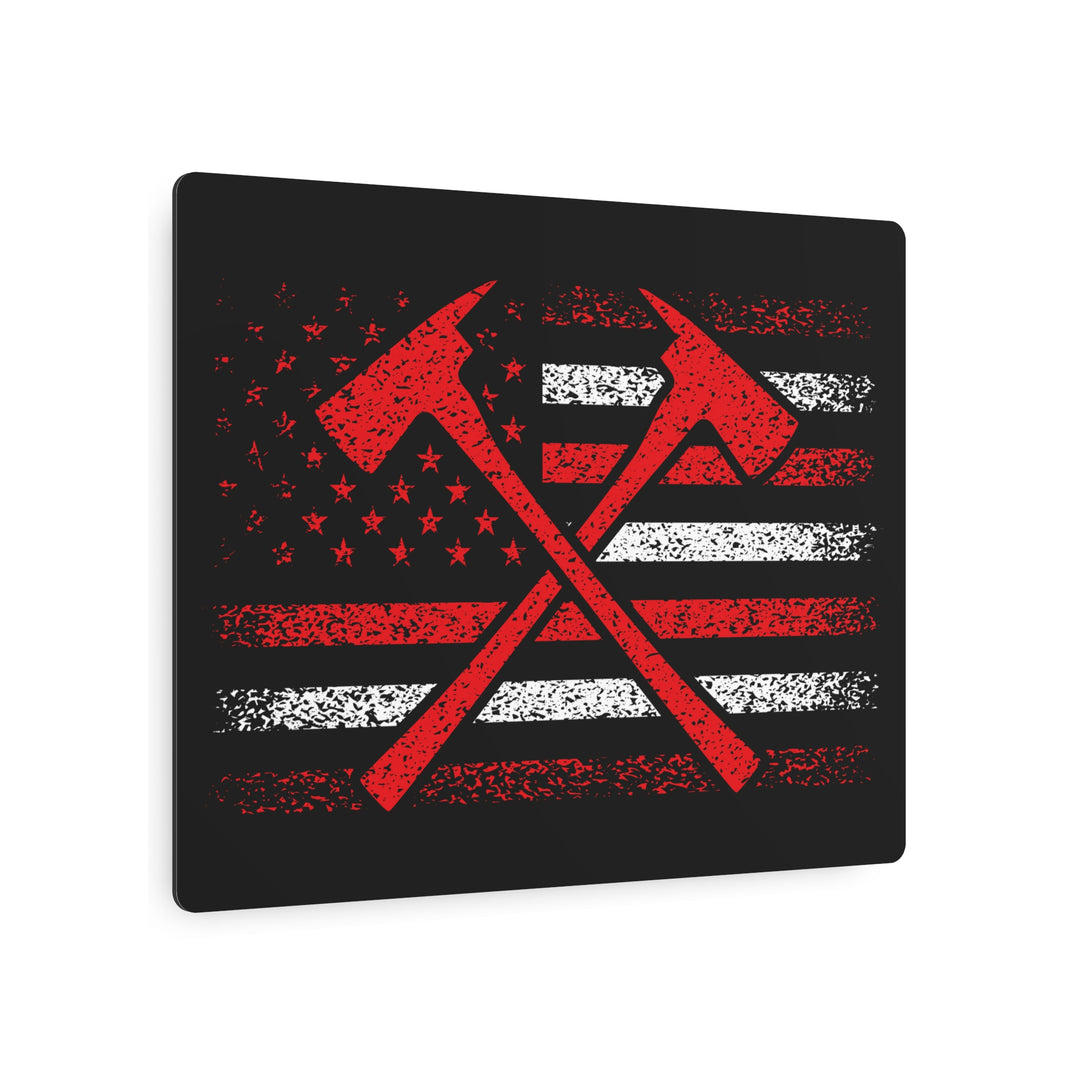 Firefighter American Flag - Metal Art Sign