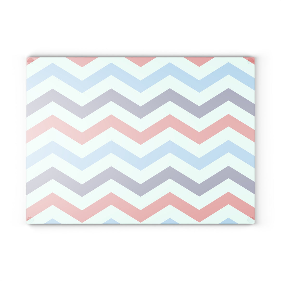 Patriotic Chevron - Glass Cutting Board