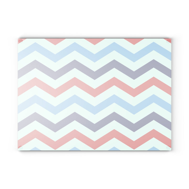 Patriotic Chevron - Glass Cutting Board