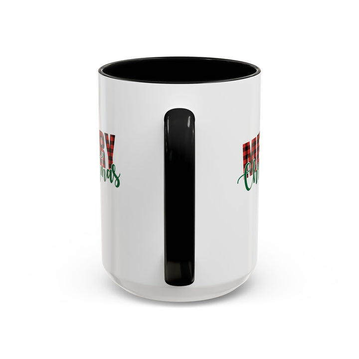 Merry Christmas Buffalo Plaid - Accent Coffee Mug (11, 15oz)