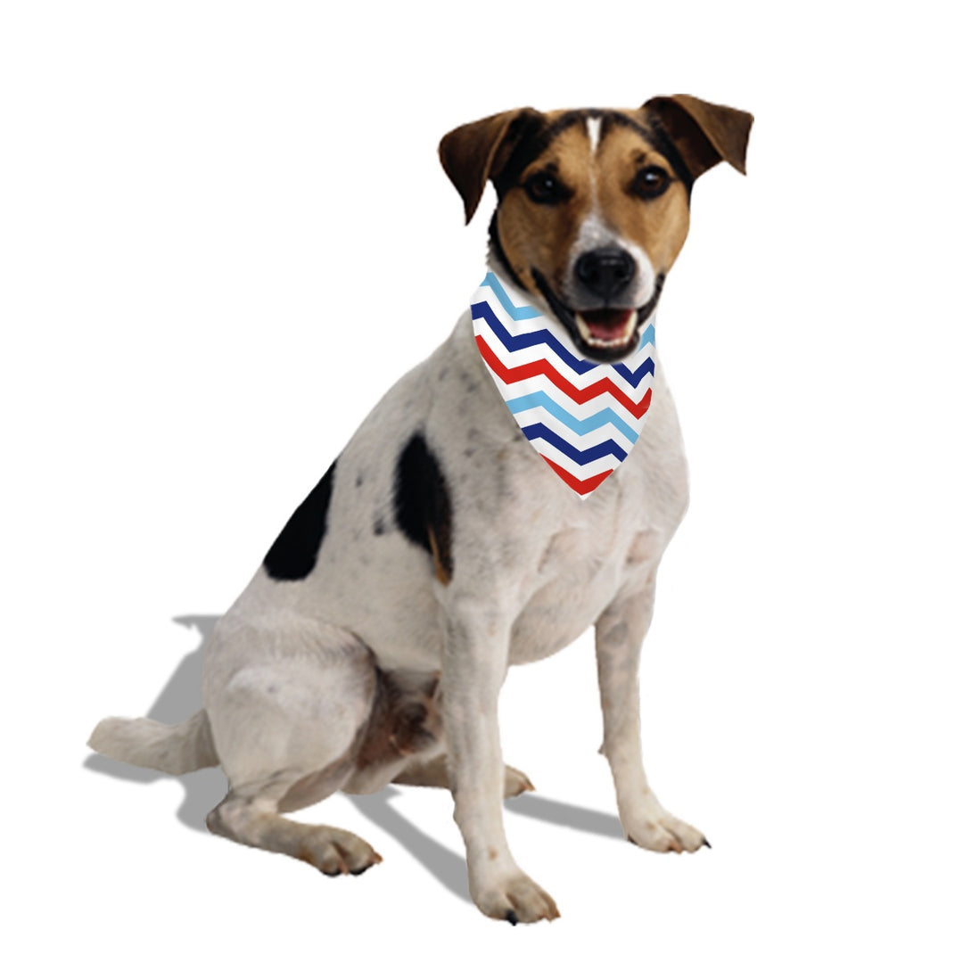 Patriotic Chevron - Dog Bandanas Double Sided with Buckle