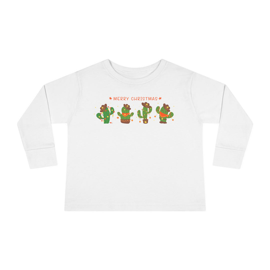 Merry Christmas Cactus - Toddler Long Sleeve Tee