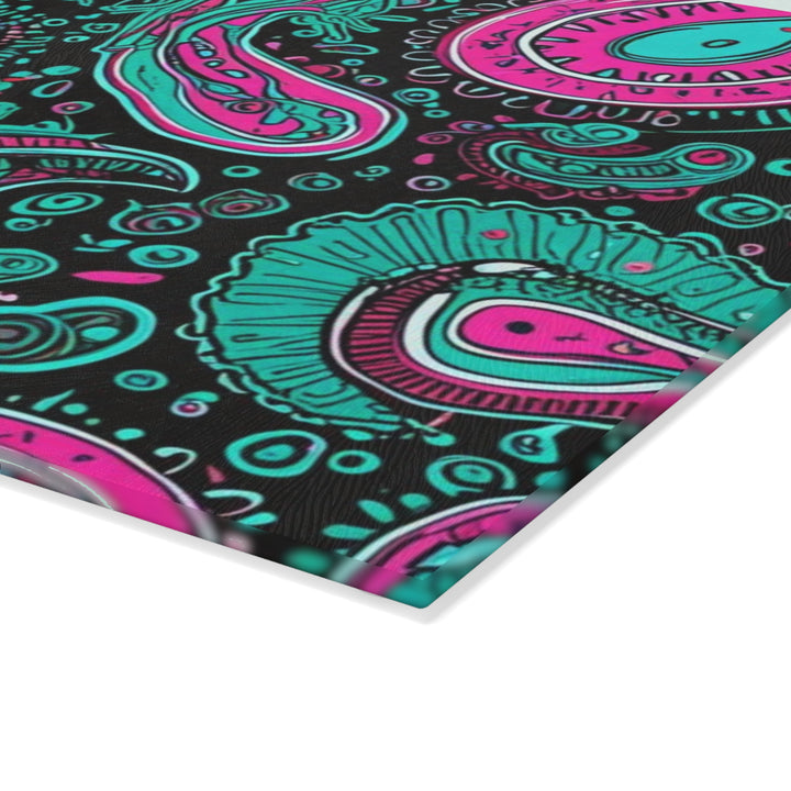 Paisley Print - Glass Cutting Board