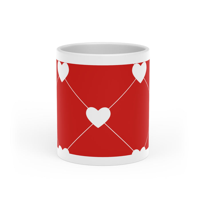White Heart Diamond - Heart-Shaped Mug