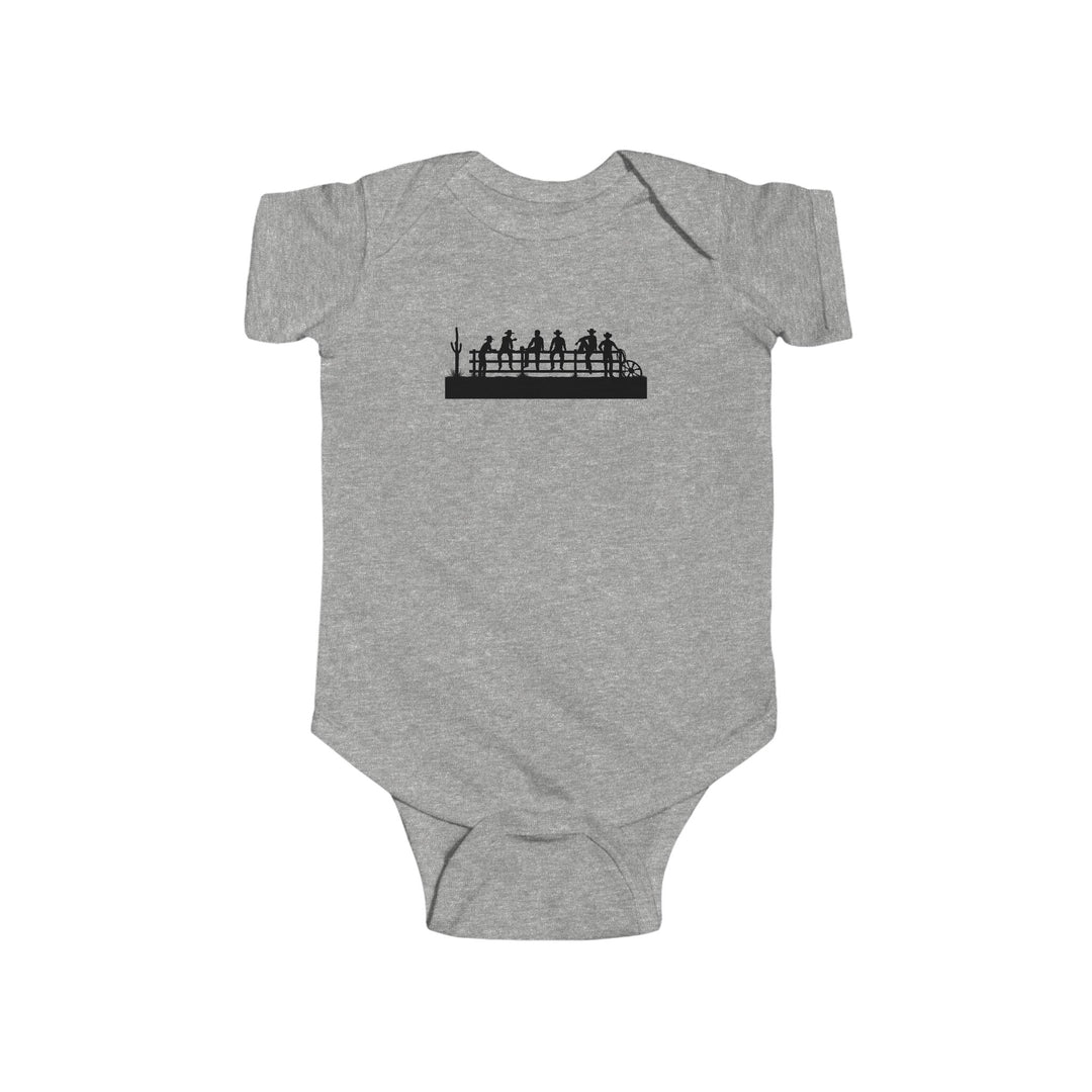 Cowboys On Fence Silhouette - Infant Fine Jersey Bodysuit