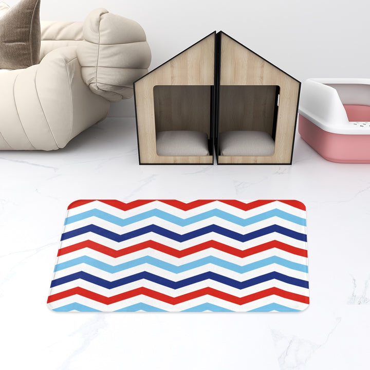 Patriotic Chevron - Pet Food Mat