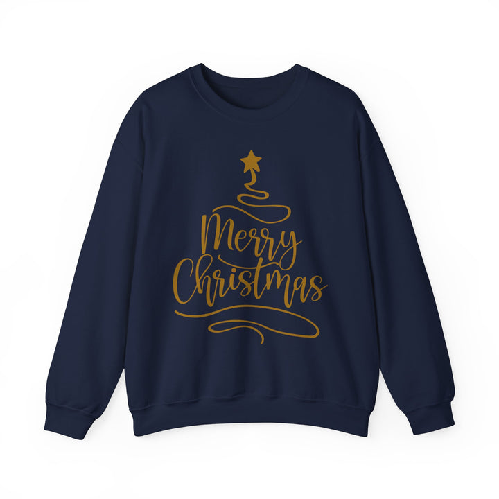 Merry Christmas Gold Tree - Unisex Heavy Blend™ Crewneck Sweatshirt