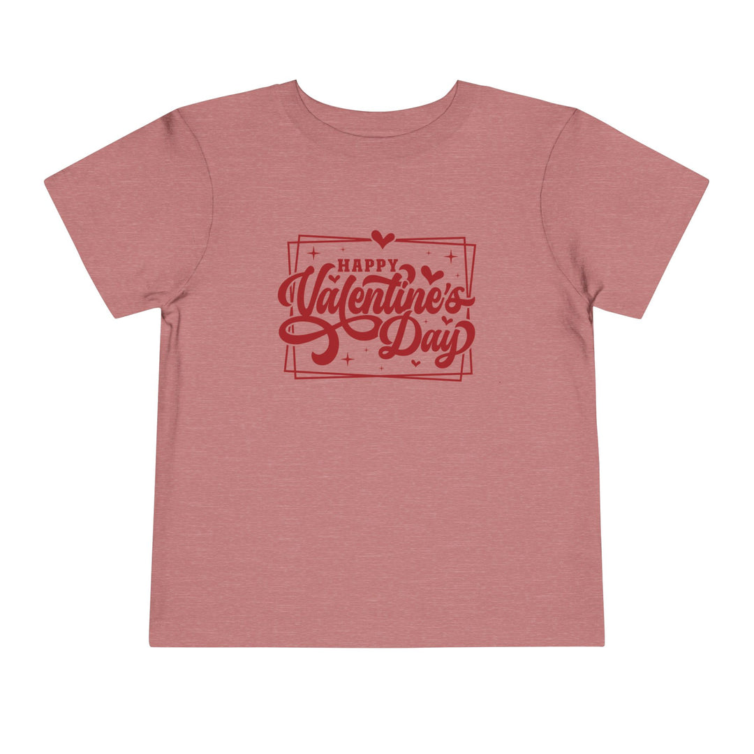 Happy Valentine's Day W/Hearts - Toddler Short Sleeve Tee