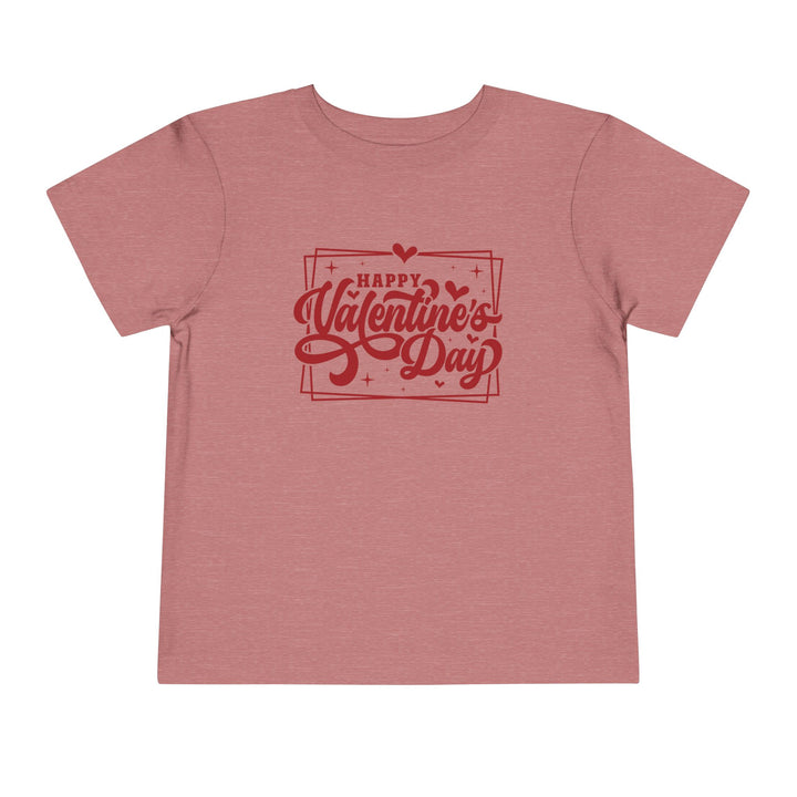 Happy Valentine's Day W/Hearts - Toddler Short Sleeve Tee