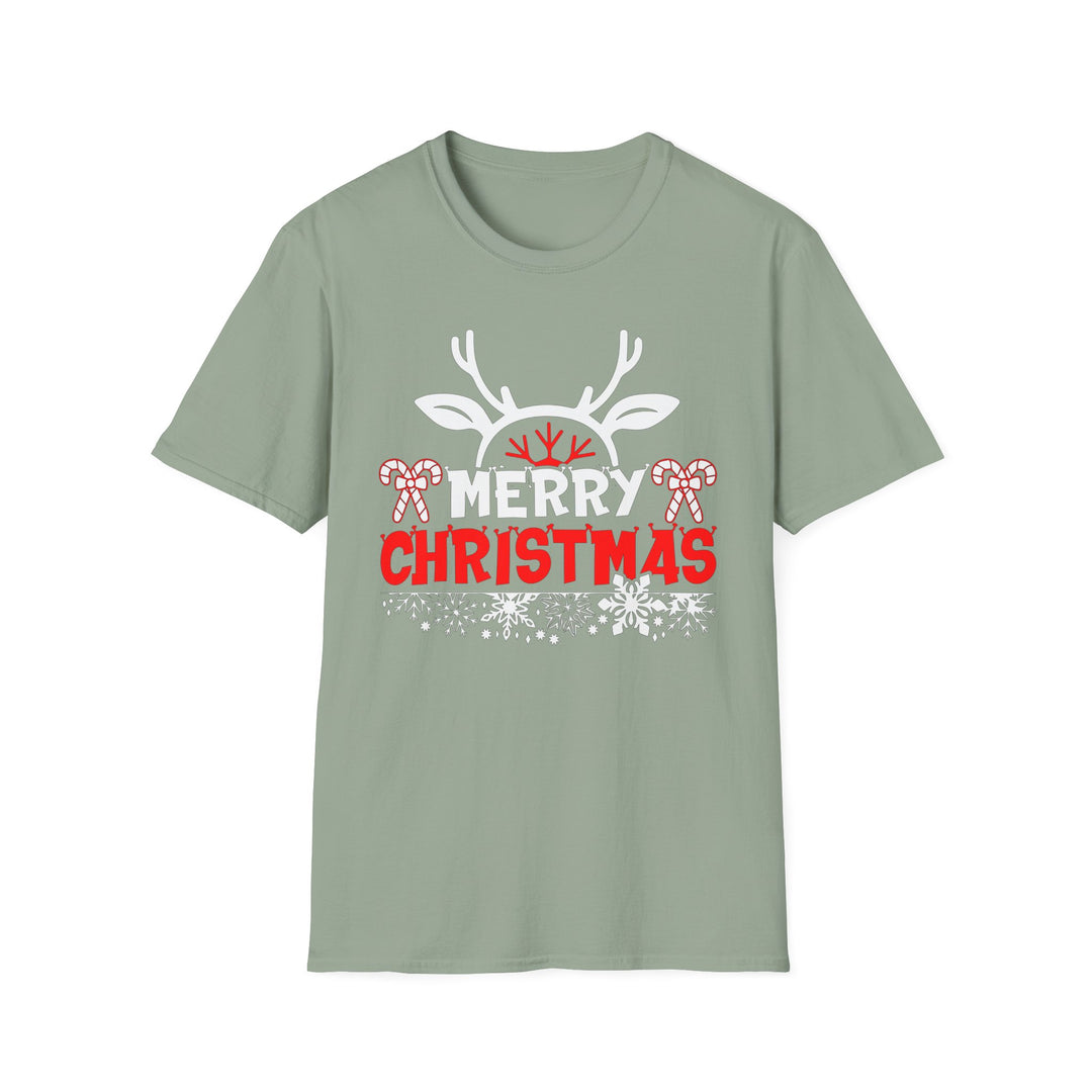 Merry Christmas Antlers - Unisex Softstyle T-Shirt