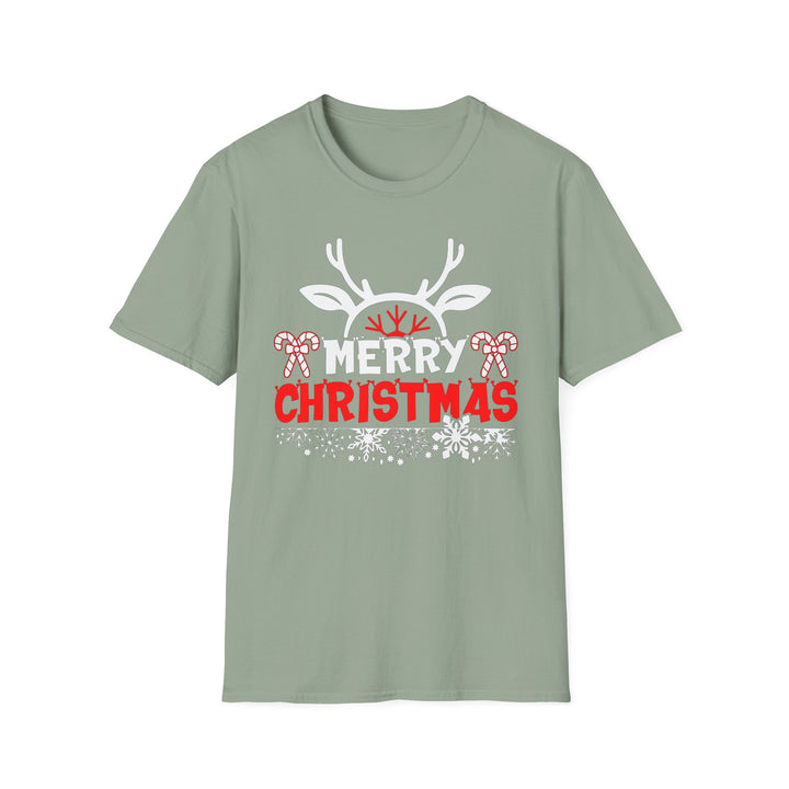 Merry Christmas Antlers - Unisex Softstyle T-Shirt
