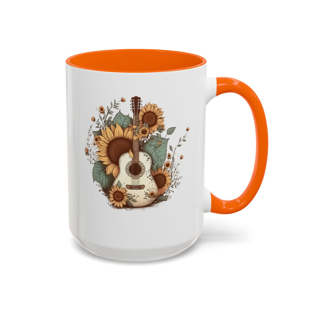 Sunflower Guitar - Accent Coffee Mug (11, 15oz)