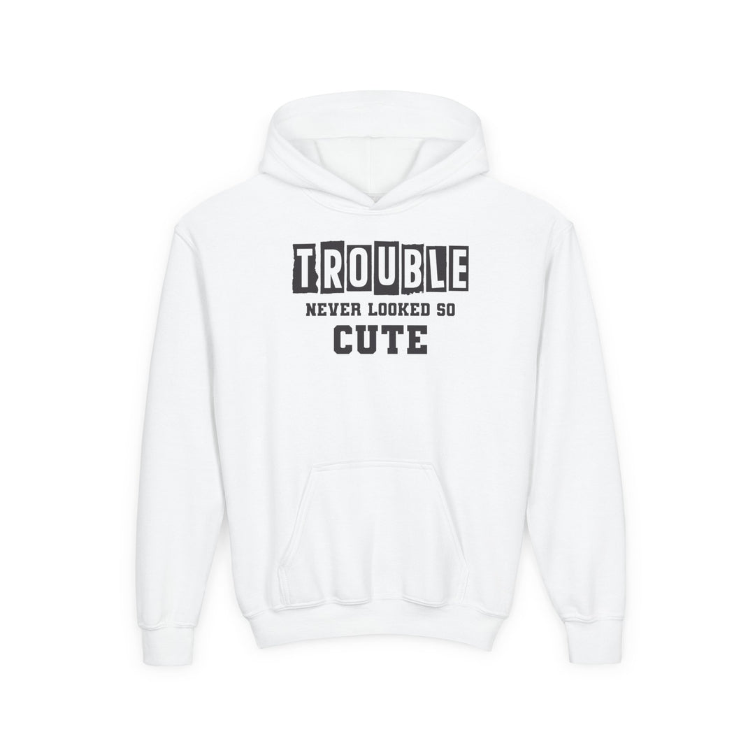 Trouble Never Looked So Cute - Youth Heavy Blend Hooded Sweatshirt