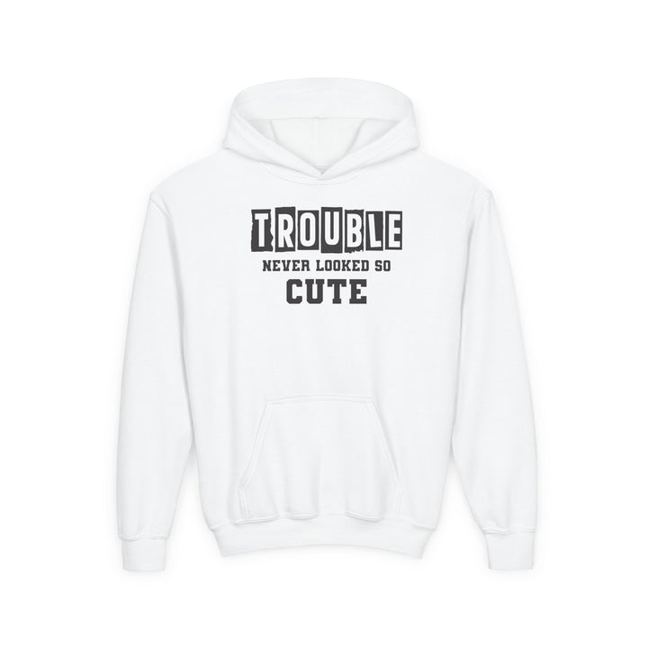 Trouble Never Looked So Cute - Youth Heavy Blend Hooded Sweatshirt