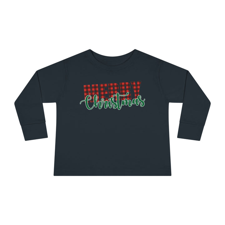 Merry Christmas Buffalo Plaid - Toddler Long Sleeve Tee