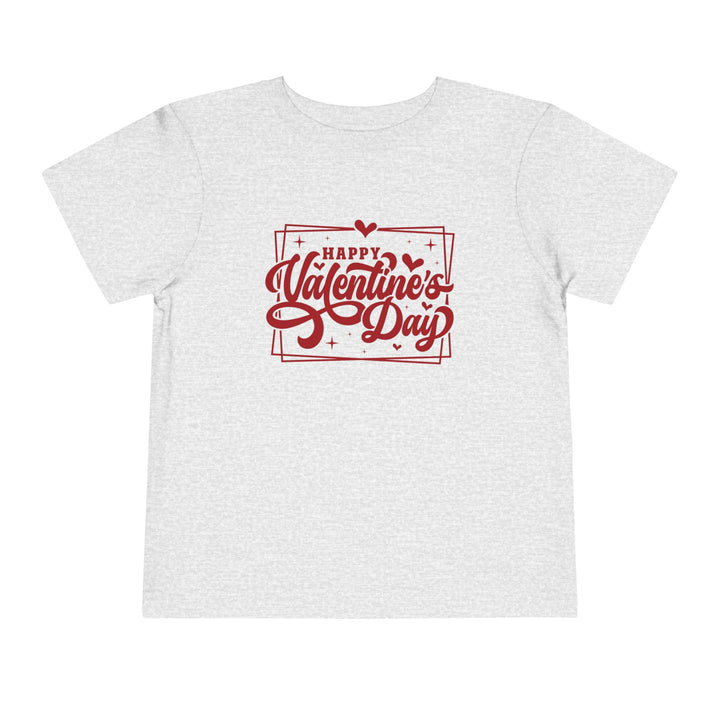Happy Valentine's Day W/Hearts - Toddler Short Sleeve Tee
