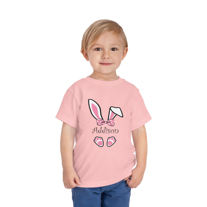 Personalized Girls Easter Bunny - Toddler Short Sleeve Tee