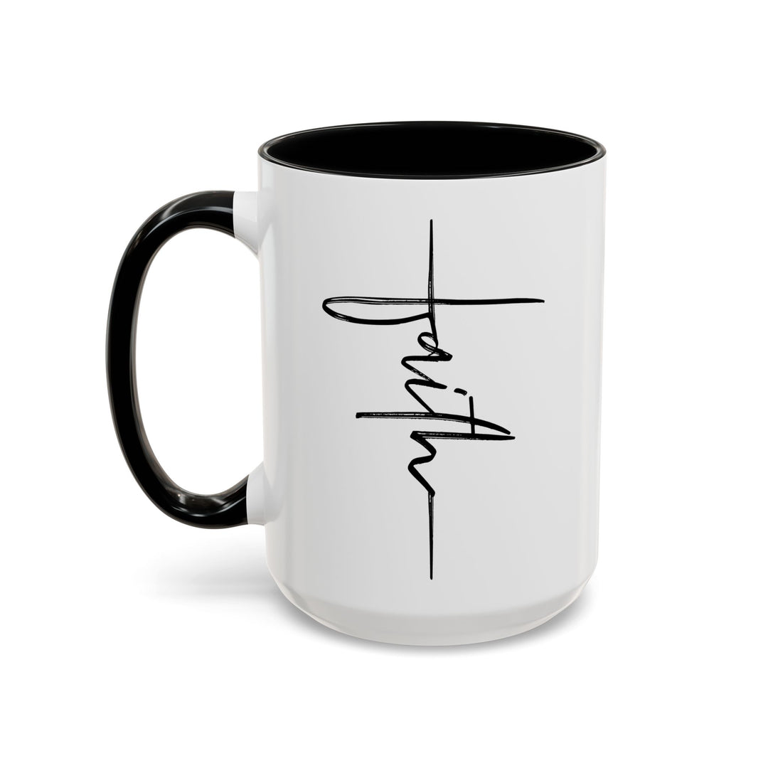 Faith Cross - Accent Coffee Mug (11, 15oz)