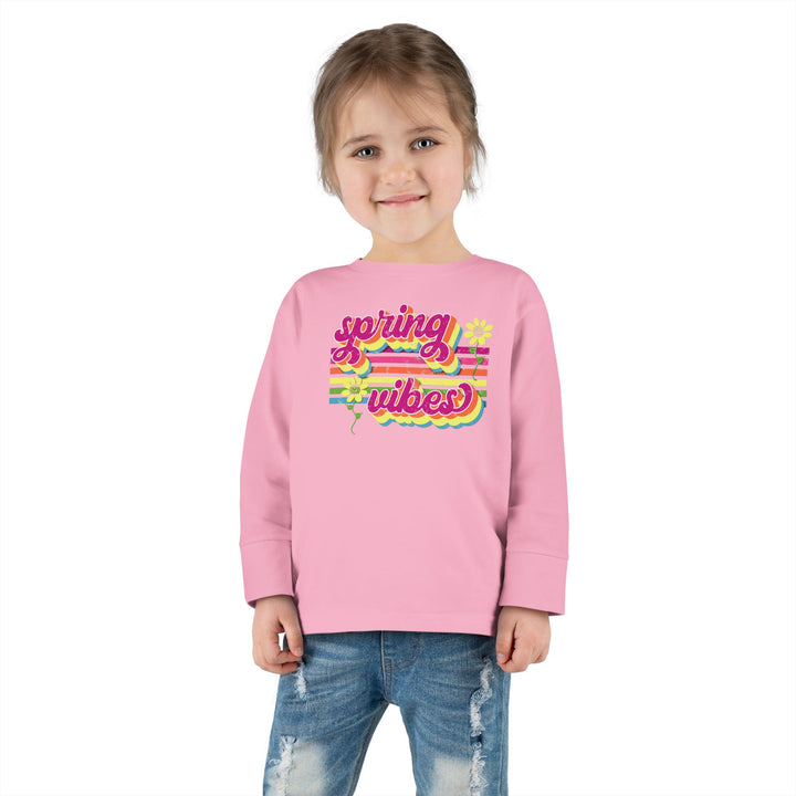 Spring Vibes Retro - Toddler Long Sleeve Tee