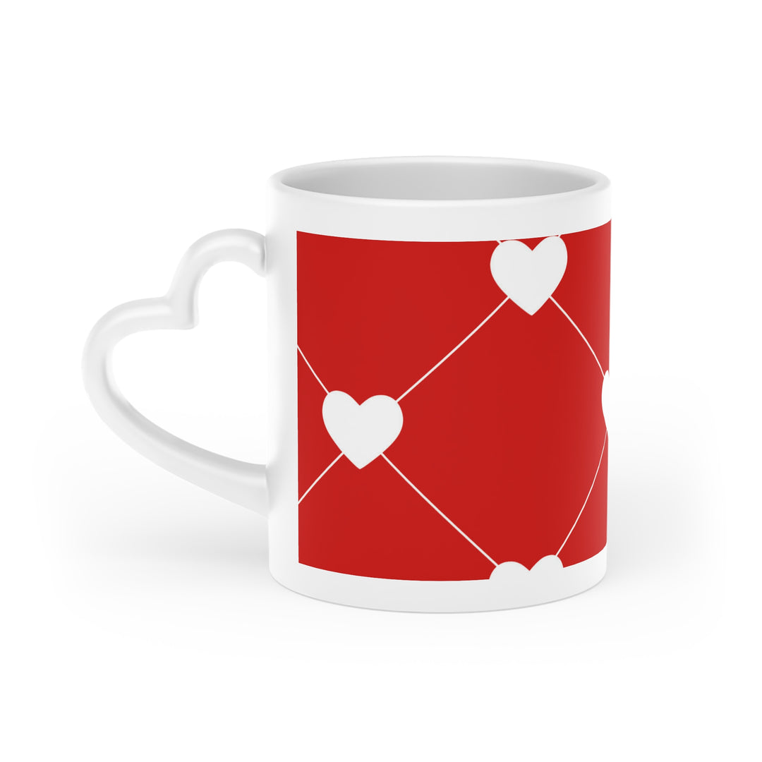 White Heart Diamond - Heart-Shaped Mug