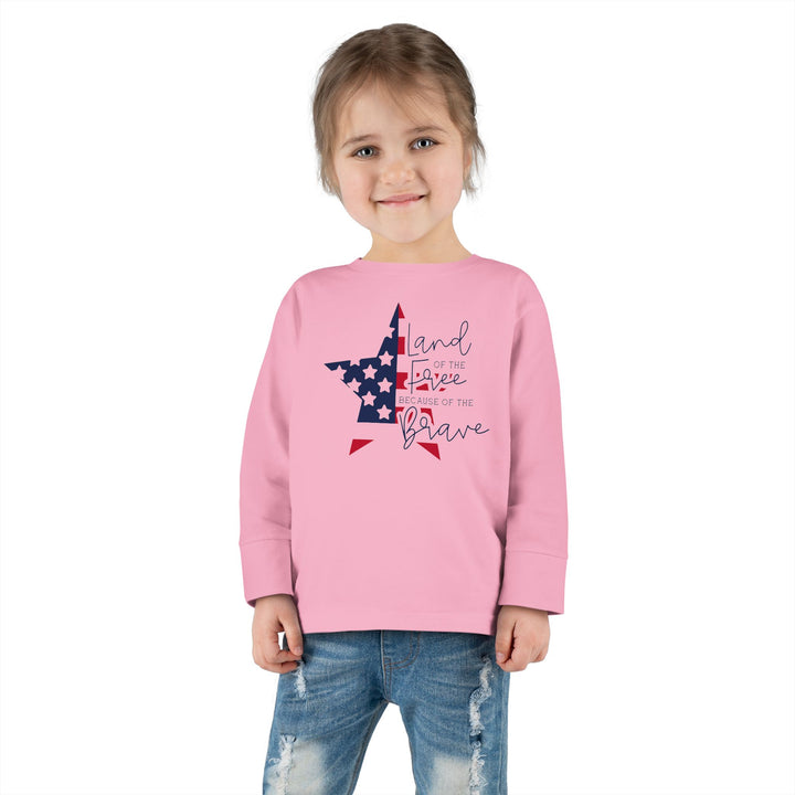 Land Of The Free - Toddler Long Sleeve Tee