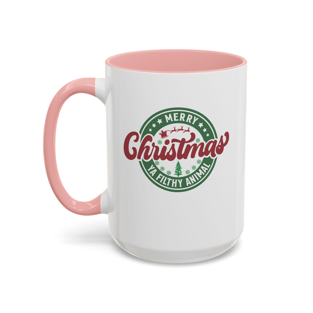 Merry Christmas Ya Filthy Animal - Accent Coffee Mug (11, 15oz)