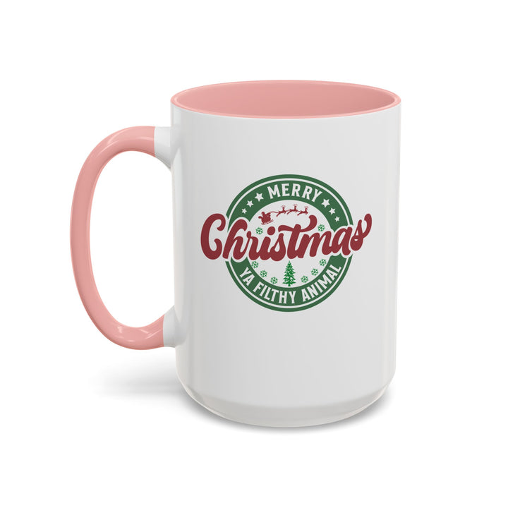 Merry Christmas Ya Filthy Animal - Accent Coffee Mug (11, 15oz)