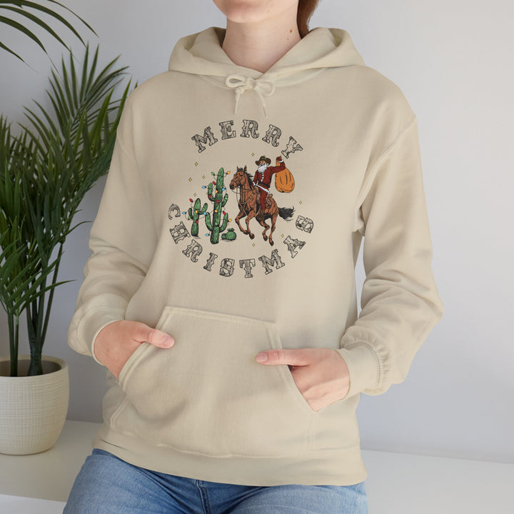 Merry Christmas Cowboy Santa - Unisex Heavy Blend™ Hooded Sweatshirt