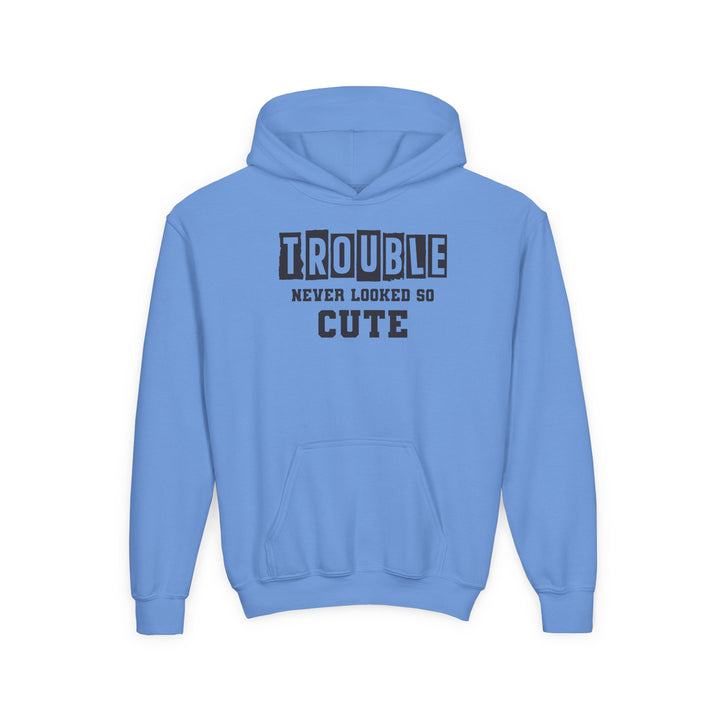 Trouble Never Looked So Cute - Youth Heavy Blend Hooded Sweatshirt