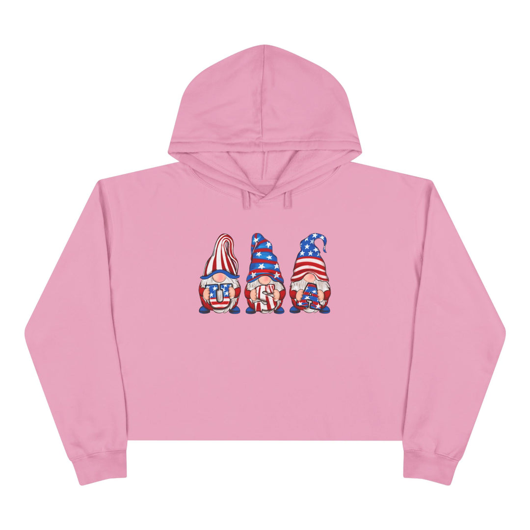 4th Of July Gnomes - Crop Hoodie