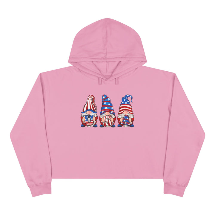 4th Of July Gnomes - Crop Hoodie