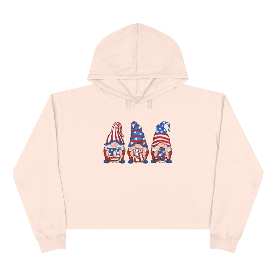 4th Of July Gnomes - Crop Hoodie