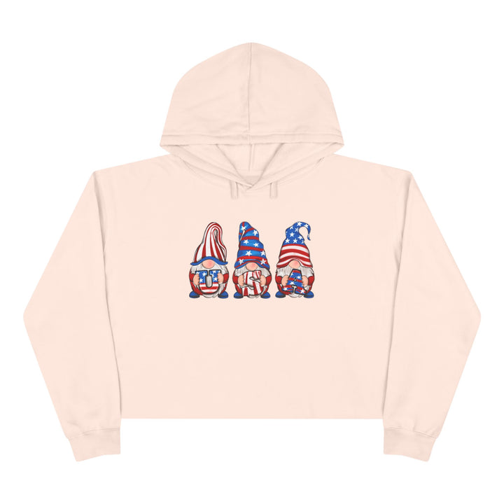4th Of July Gnomes - Crop Hoodie
