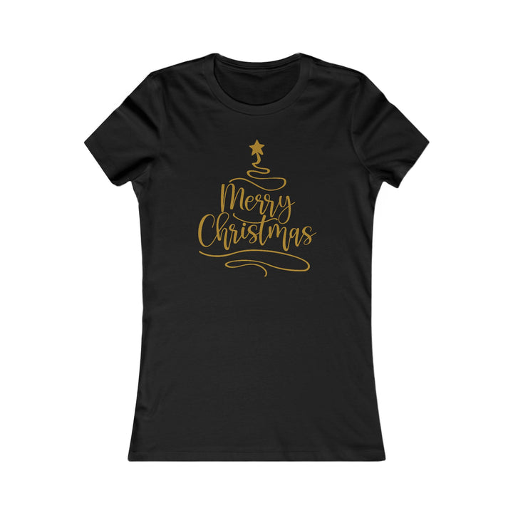 Merry Christmas Gold Tree - Women's Favorite Tee