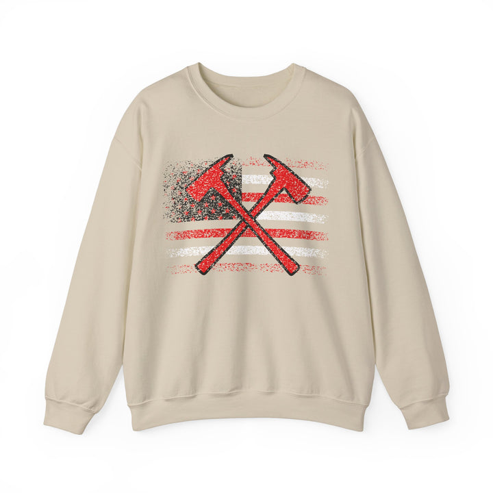 Firefighter American Flag - Unisex Heavy Blend™ Crewneck Sweatshirt