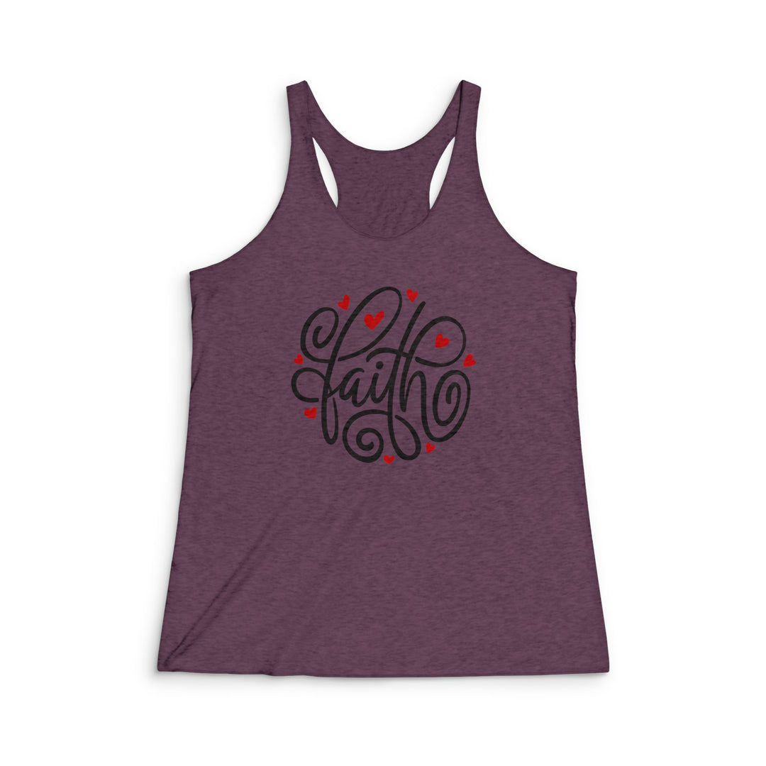 Faith Hearts - Women's Tri-Blend Racerback Tank