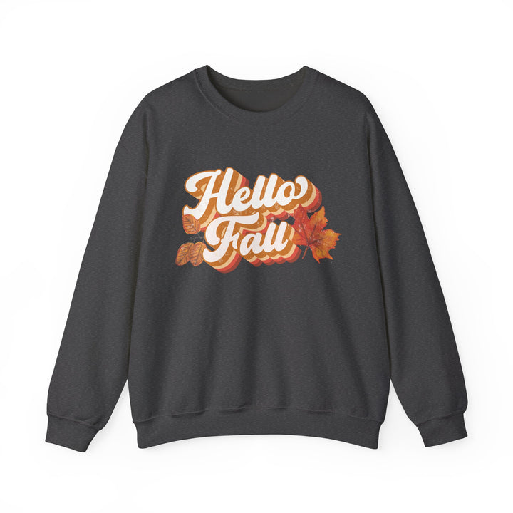 Retro Hello Fall - Unisex Heavy Blend™ Crewneck Sweatshirt