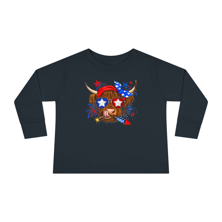 4th Of July Cow - Toddler Long Sleeve Tee