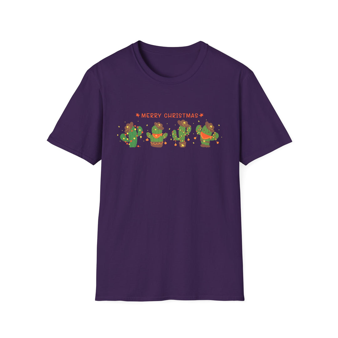 Merry Christmas Cactus - Unisex Softstyle T-Shirt