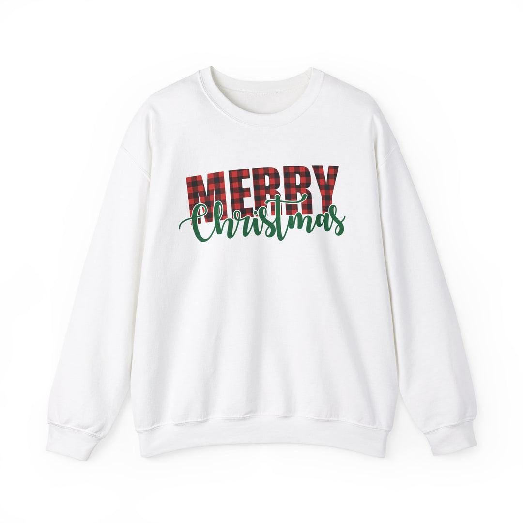 Merry Christmas Buffalo Plaid - Unisex Heavy Blend™ Crewneck Sweatshirt
