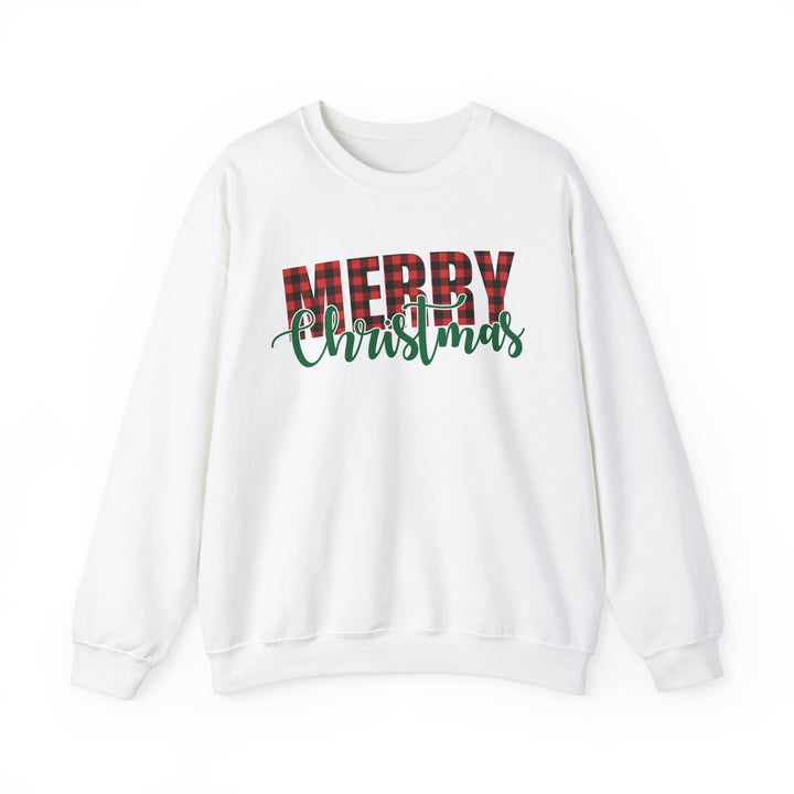 Merry Christmas Buffalo Plaid - Unisex Heavy Blend™ Crewneck Sweatshirt